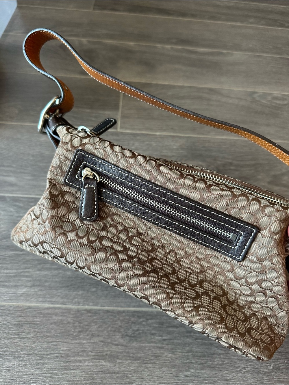 Coach Vintage Y2K Mini Bag in Brown and Tan Signature Monogram Canvas
